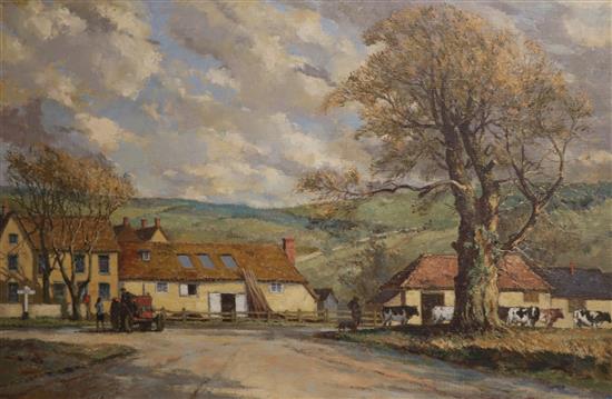 E. Bruce McKay, oil on canvas, Sussex Farm, near Friston, signed, 60 x 91cm